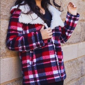 Steve Madden Plaid Sherpa